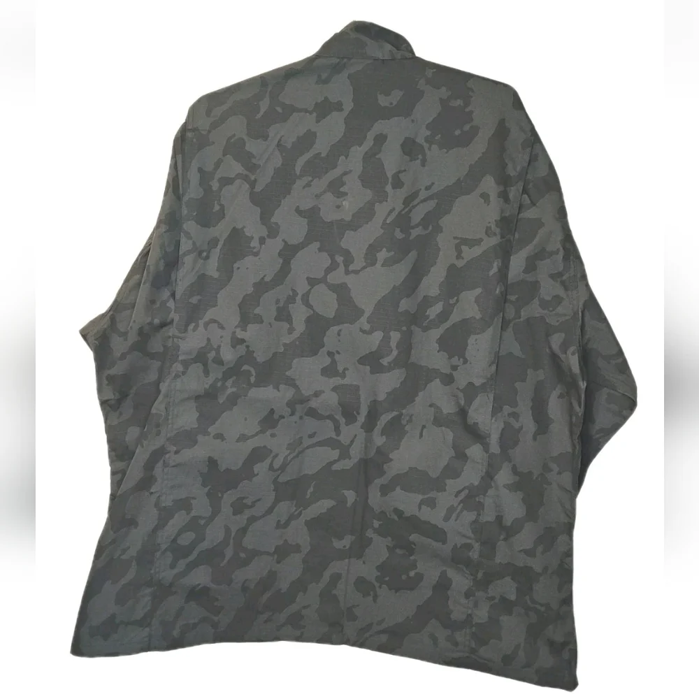 US Military Field Combat Jacket Men XXL ACU Rip Stop Canvas Black Night Camo Nwt